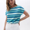 Elastic Waist Crop Blouse OX-PEVLASYAK