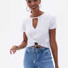 Crop Tshirt with Cut Out Detail OX-PAMCUTYAK