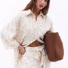 Oversized Shirt with Embroidered Detail OX-KEMPRINTGOM