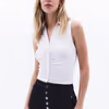 Ruched Polo Neck Tank Top OX-VISPATBUZ