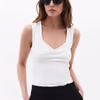 V-Neck Gathered Tank Top OX-PESBUZLET